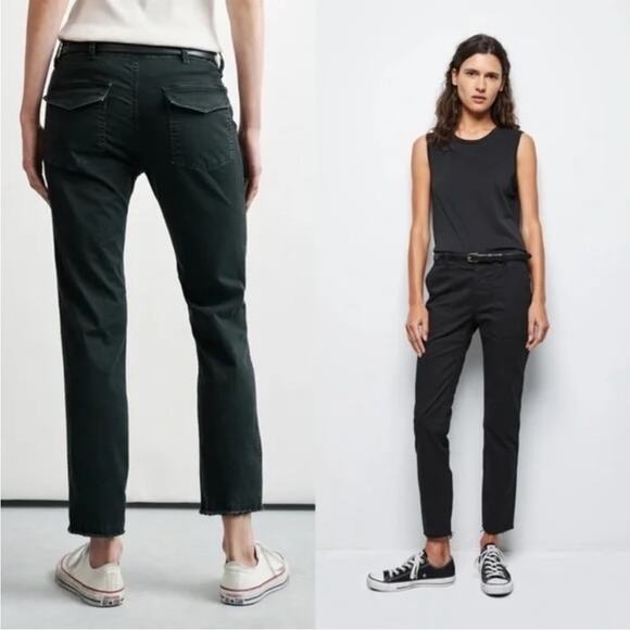 Nili Lotan Womens Utility Cargo Straight Frayed Jenna Pants In Carbon 00 - Picture 1 of 8